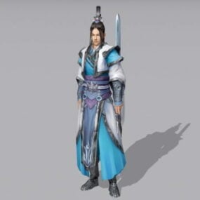 Chinese Art Swordsman 3d-modell