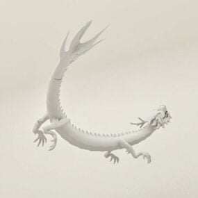 Modelo 3d animado del dragón chino.