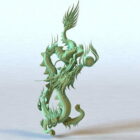 Čínský drak bronzová socha