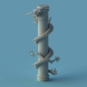 Chinese Dragon Pillar 3d model
