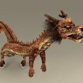 Kinesisk drake Rigged 3D-modell