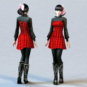 Chinese Fashion Girl 3d model