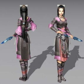中国の女性武道家の3Dモデル