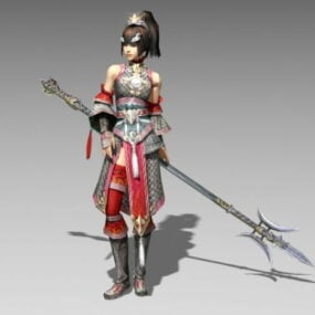 Kinesisk kvindelig kriger 3d-model