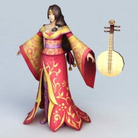 3д модель китайской девушки-гейши