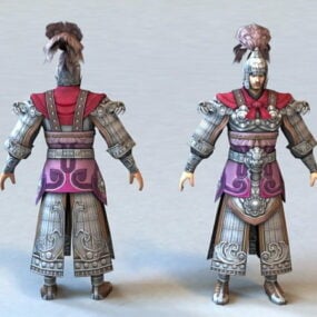 Čínský generál Dynasty Warrior 3D model