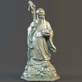 Chinese God Of Longevity Statue 3d-modell