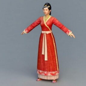 3D-Modell einer Frau aus der chinesischen Han-Dynastie