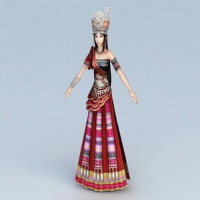 Model 3D chińskiej księżniczki Hmong