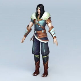 Kinesisk mandlig Anime Warrior 3d-model