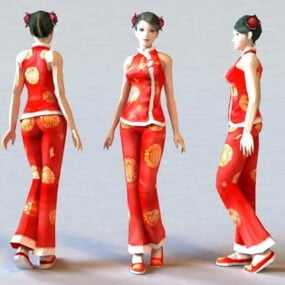 New Year Chinese Girl 3d model