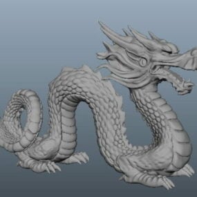 Çin Geleneksel Taş Ejderha Heykeli 3D model