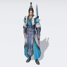 Kinesisk Swordsman Character 3d-modell