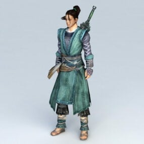Personagem de arte conceitual do espadachim chinês Modelo 3D