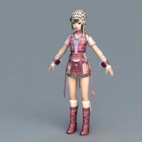 Chinese Village Girl 3d model