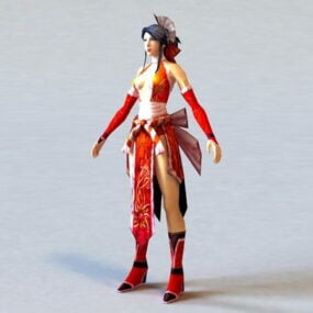 Chinese Warrior Girl 3d-model