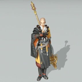 Chinese Warrior Monk 3d-modell