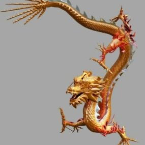Dragon jaune chinois modèle 3D