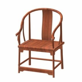 Chinese antieke houten fauteuil 3D-model