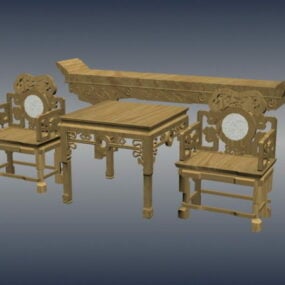 3д модель комплекта древней китайской мебели