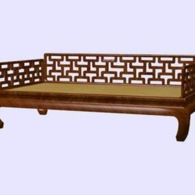 Chinese Antique Settee Bench 3d model
