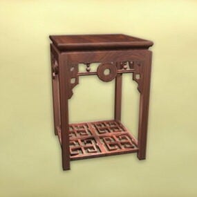 Modelo 3d de móveis de mesa lateral de móveis antigos chineses