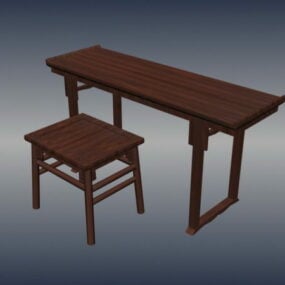 Chinese Simple Furniture Stool Table 3d model