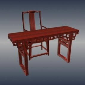 3д модель китайской классической резной мебели ручной работы