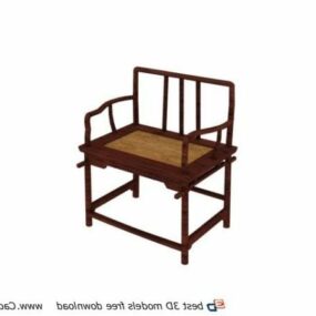 مبلمان آنتیک چینی مدل سه بعدی صندلی چوب رز
