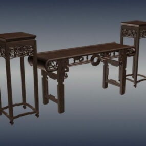 Model 3d Dekorasi Furnitur Altar Pengorbanan Cina