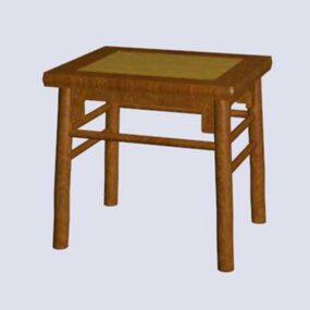 Chiński klasyczny kwadratowy stołek Model 3D