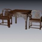 الصينية القديمة الخشبية المنحوتة كرسي