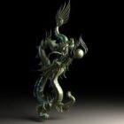 Chinese Bronze Dragon Statue
