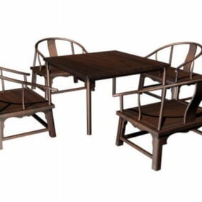 Chinese Dining Set Furniture 3d model