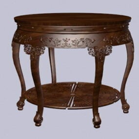 3д модель классического круглого стола китайской мебели