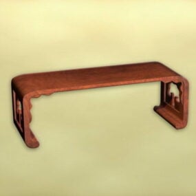 Modelo 3d de mesa de chá antiga de móveis chineses