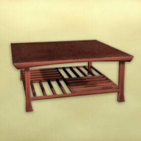 Chinese Furniture Square Tea Table 3d model