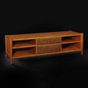 3д модель мебельного китайского деревянного стола под телевизор