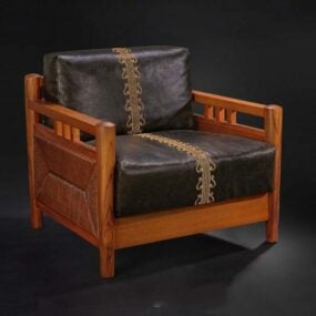 Huonekalut kiinalainen nahkainen yhden hengen sohva 3d-malli