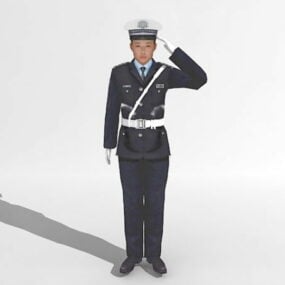 Model 3D chińskiego policjanta