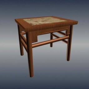 Čínská tradiční klasická čtvercová stolička 3D model