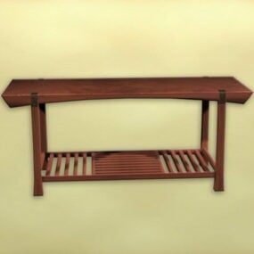 أثاث طاولة الشاي الصيني التقليدي نموذج ثلاثي الأبعاد