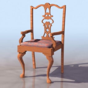דגם תלת מימד של כיסא בסגנון צ'יפנדייל