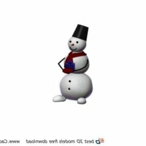 Modelo 3d de boneco de neve de pelúcia de Natal