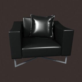 3d модель шкіряного дивана з металевими ніжками