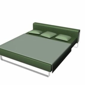 Chrome Platform Double Bed 3d model