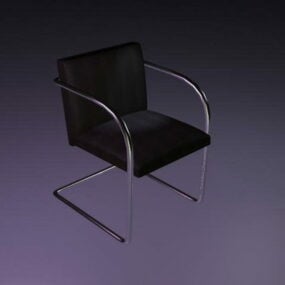 كرسي ناتئ من الفولاذ الكروم نموذج ثلاثي الأبعاد
