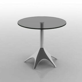 طاولة زجاجية من الكروم الصلب نموذج ثلاثي الأبعاد