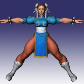 Chun-li im Street Fighter 3D-Modell