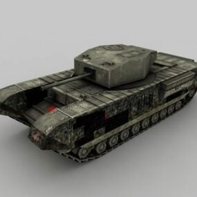 نموذج دبابة تشرشل ثلاثي الأبعاد